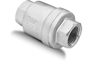 SYWUWV 3/8" NPT Stainless Steel Spring Check Valve, WOG1000 NPT Thread unleaded In-Line Vertical Check Valve Non Return One Way Counterflow to Prevent the Medium Backflow for Oil Water Gas Air DN10