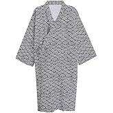 ZooBoo Japanese Kimono Nightgown Bathrobe - Cotton Spring Summer Robe Lightweight Thin Sleepwear for Men
