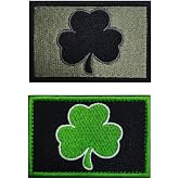 Shamrock Irish Clover Patch Hook and Loop Tactical Morale Applique Fastener Military Embroidered Patch 2Pcs (Color 2)