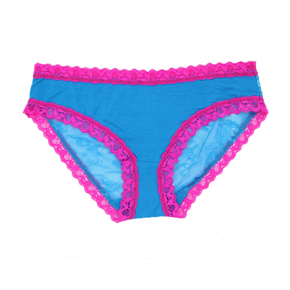 LOVEYOUSEXY Women Underwear Lace Soft Cotton Panties Lingerie Hipster Underwear 5 Pack Colors(XL)