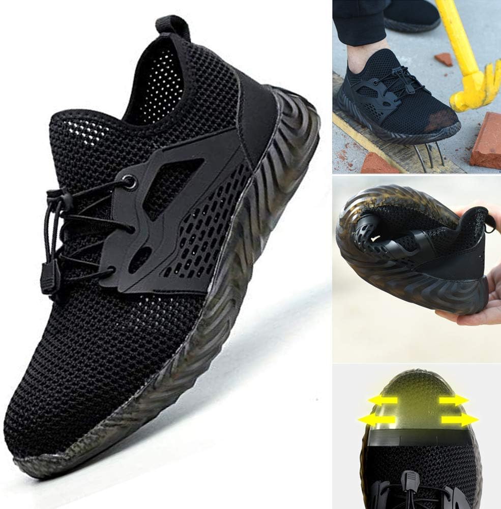 Mkiki Men Indestructible Shoes Ryder Steel Toe Safety Boot Military Workers Sneakers (42)