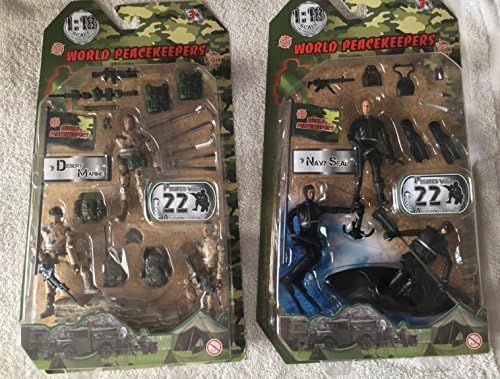 World Peacekeepers 6 Figures & Accessories Desert Marine & Navy Seal Packs by Peacekeepers