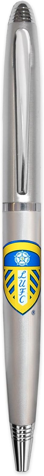 Leeds United AFC Official Soccer Gift Boxed Satin Chrome Ballpoint Pen Silver