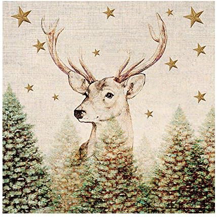 Ambiente Papierservietten 3-lagig – Design 'Ulvar' Mit Eulen-Motiv, 20 Stück (33 X 33 Cm)