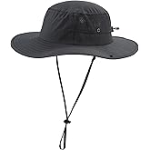 Home Prefer UPF50+ Mens Sun Hat Wide Brim Womens UV Protection Beach Bucket Hat for Fishing Hiking Snap Up Cowboy Hat