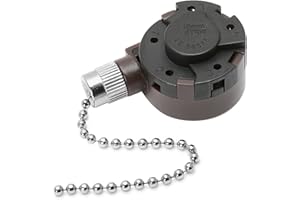 BSENTSTER Ceiling Fan Switch Zing Ear ZE-268S5, 4 Speed 5 Wire Switch Ceiling Fan Light Replacement Speed Control, Compatible with Hunter Ceiling Fan(Nickel Pull Chain)