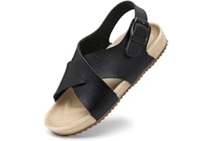 Cubufly Kids Sandals Cross Strappy Open Toe Plat Girl Boy Summer Shoes for Indoor and Outdoor Use Toddler/Little Kid/Big Kid