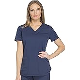 Dickies Dynamix Womens Tops, Athletic-Inspired V-Neck Scrub Top with Four-Way Stretch and Moisture Wicking DK730