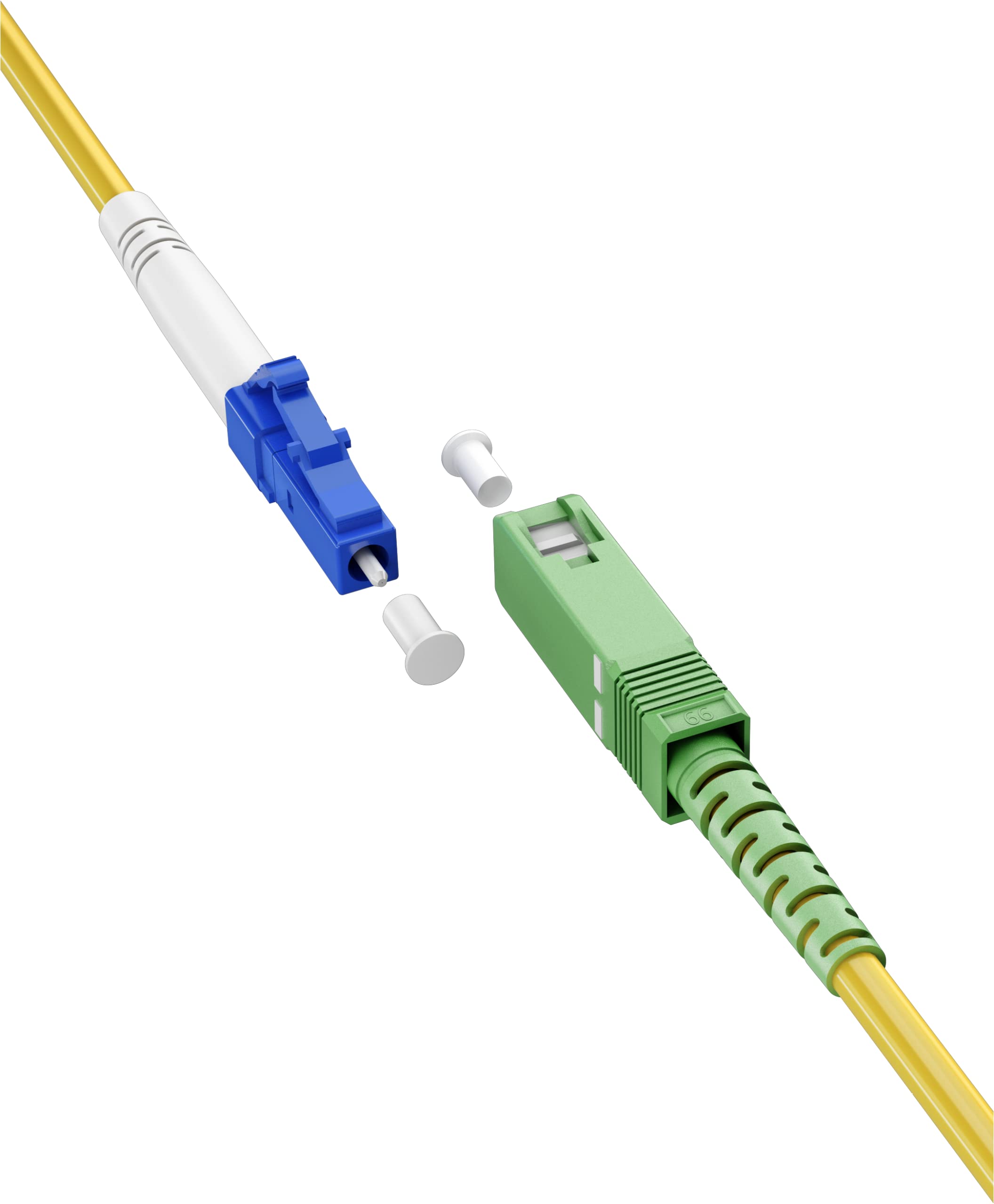 goobay 59648 Fibre Optic Cable (FTTH) / Singlemode (OS2) Simplex/SC APC (8°) Male to LC-UPC (8°) Male/Light Wave Cable / 1 Metre