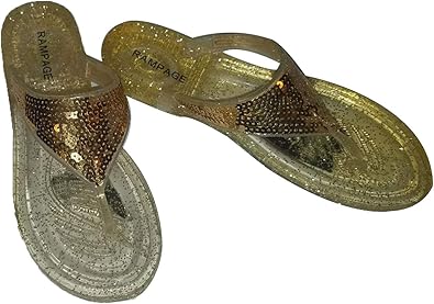 gold glitter flip flops