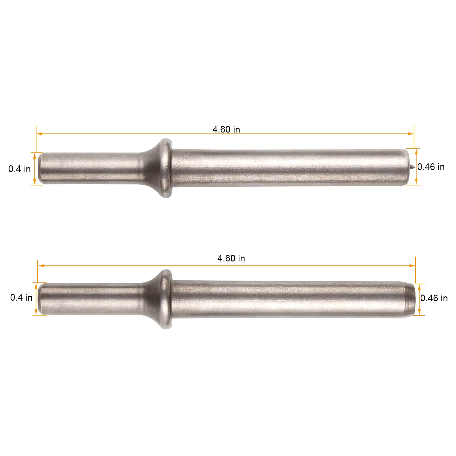 Heavy Duty 2pcs Rivet Set, Abuff Pneumatic Air Rivet Hammer Set for Shank 0.401 Chisel/Air Hammer Rivets Bits