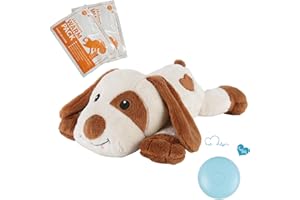 WEOK Heartbeat Puppy Toy with Heat Packs for Pets,Dog Heartbeat Toy for Separation Anxiety Relief, Puppy Toy with Heartbeat Stuffed Animal Anxiety Calming Behavioral Aid Plush Toy for Dogs Cats Pets…