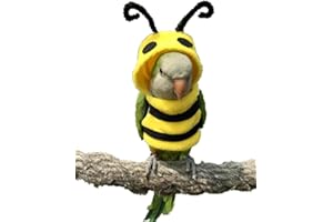 YANQIN Bird Costume Bird Diaper Flight Suit Bird Bee Shape Bird Clothes Cosplay Photo Prop for Parrots Lovebird Budgie Parakeet Cockatiel Sun Conure, Small Animals Apparel (Bee Without Diaper, X-Large)
