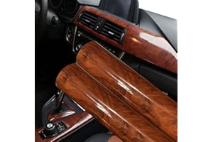 JNK Networks Mahogany Vinyl Wrap -Self Adhesive Film 12 x 60 Inch Glossy Wood Grain Decal Sticker Car Interior Decorative Paper Stretchable DIY Peel and Stick