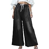 UQJE Women's Wide Leg Jeans Baggy Denim Pants High Waisted Mom Jeans with Pockets