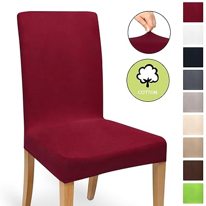 Beautissu Baumwolle Stuhlhusse Stretch Mia - 35-50 cm Stretch Hussen für Stühle - Husse Stuhlbezug Bi-Elastic Husse - ÖKO-TEX