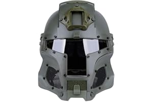 N\C Tactical air Gun Full face Protective Helmet, Sorta-Kinda Mandalorian/Boba Fett/Galac-Tac Style Helmet, Suitable for air Gun Paintball, CS Outdoor Sports Military Film