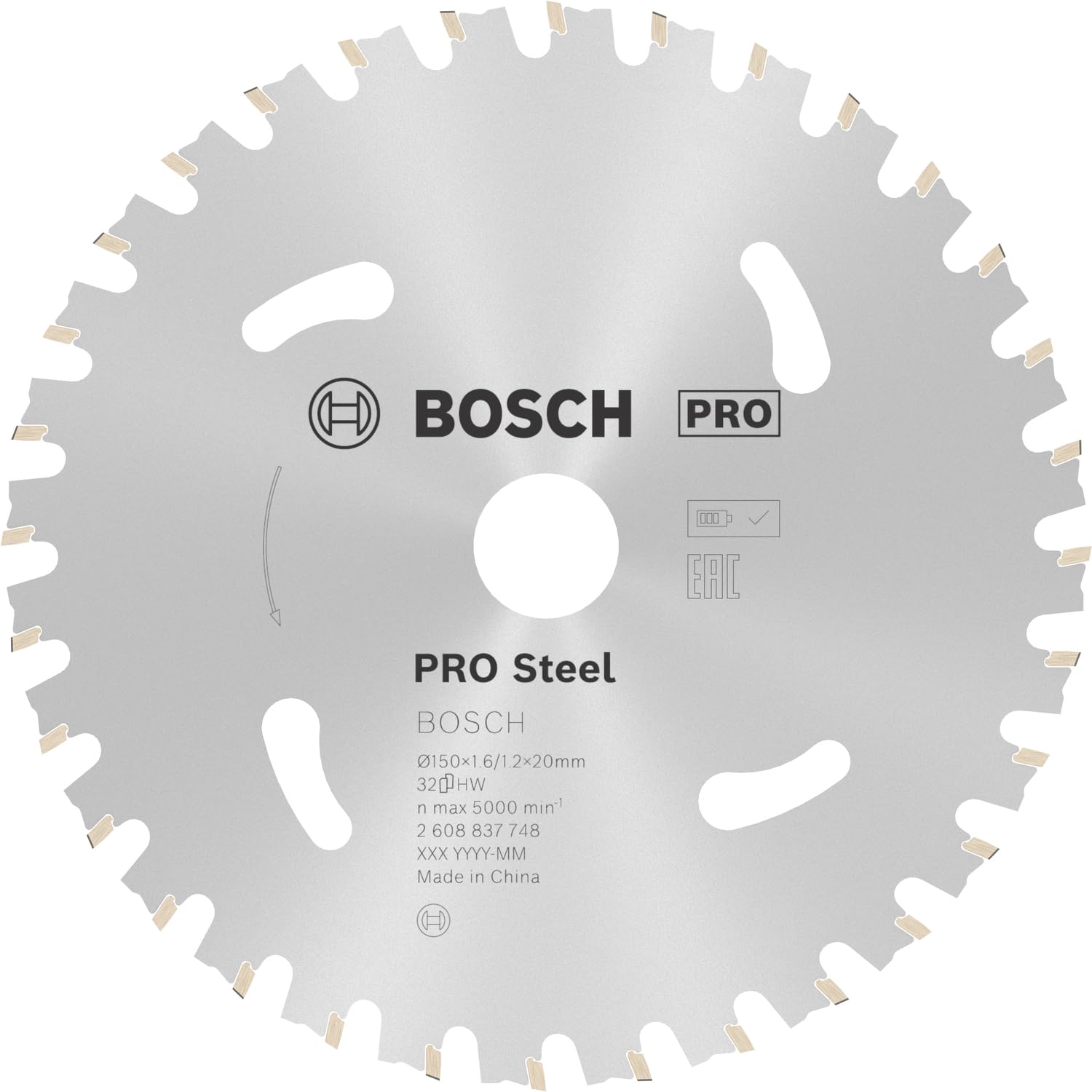 Bosch 1x PRO Steel Circular Saw Blades for Cordless Hand-Held Dry Cutters (for Steel, Ø mm, Professional Accessory Hand-Held Dry Cutter)