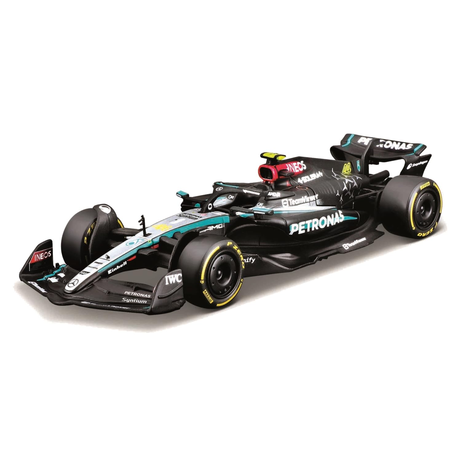 Bburago Mercedes AMG Petronas W15 Lewis Hamilton #44 2024 - Realistic 1:43 Scale Model Car, Driven by Lewis Hamilton, Officially Licensed by Mercedes, Recommended Age 3+ Years