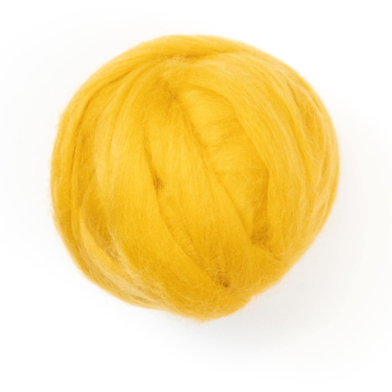 Kondoos Coloured 225 gram Natural Wool roving Tops, Best Wool for Needle Felting, Wet Felting, handcrafts, Spinning and Stuffing Fleece. (Mustard)
