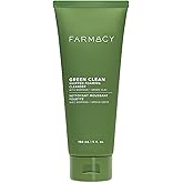 Farmacy Foaming Face Wash for Oily Skin - Whipped Greens Oil-Free Gentle Facial Cleanser + Exfoliator - Infused with Green Clay to Remove Impurities, Control Oil + Maintain Skin Hydration (150ml)