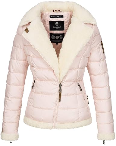 Navahoo Damen Designer Winter Jacke warme Winterjacke Steppjacke Teddyfell B652