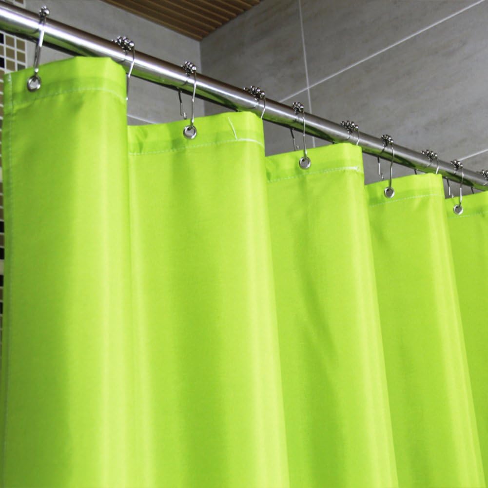 Apple-green stripe shower curtain at the bottom/Waterproof polyester fabric bathroom shower curtain mold-A