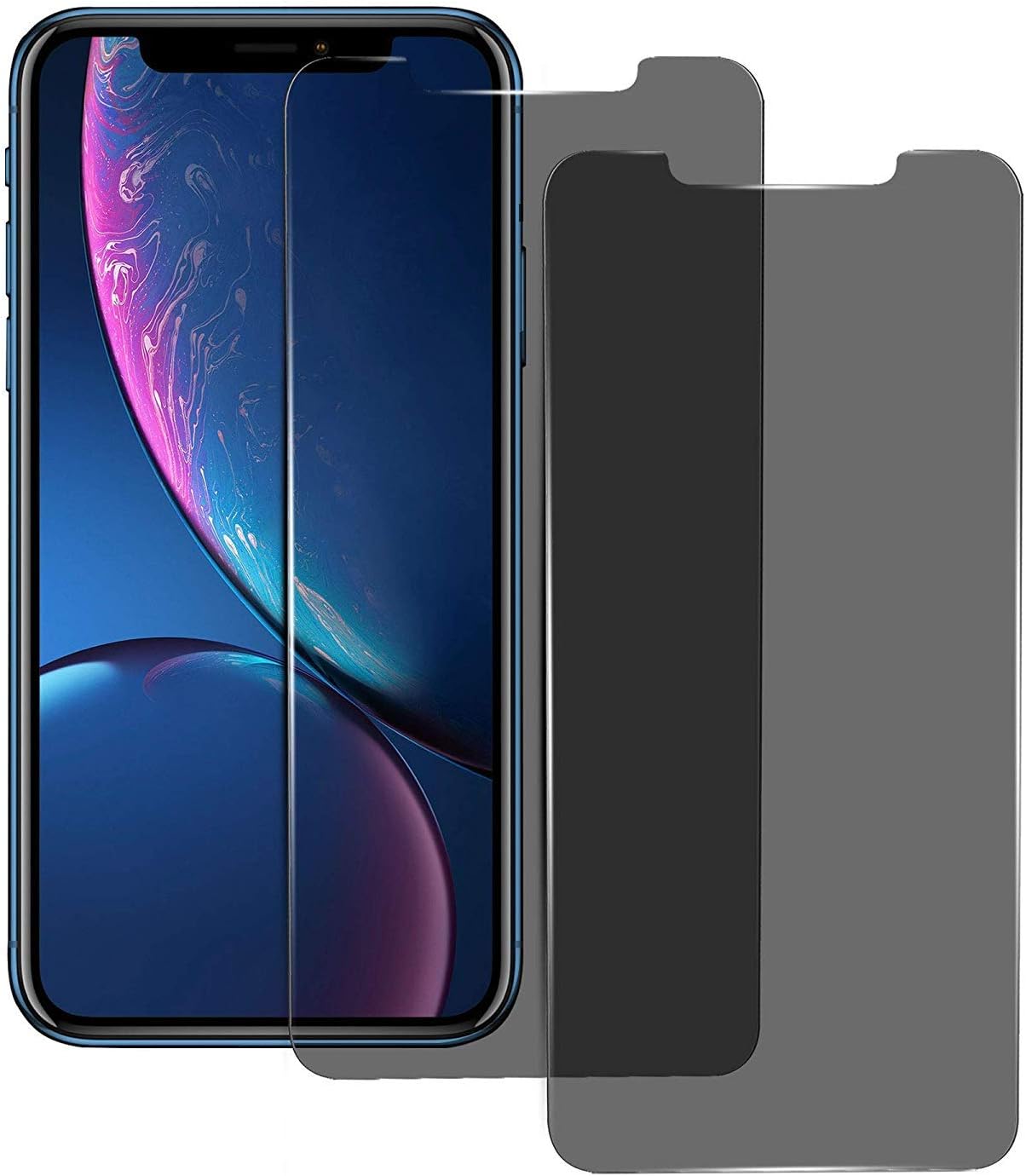 Asstar Privacy Tempered Glass Screen Protector for Apple iPhone 11 (Xi) 2019 / Xr 6.1 Inch, Privacy Tempered Glass Screen Protector Black Film Anti Spy / Scratch Easy Install Case-Friendly (2 Pack)