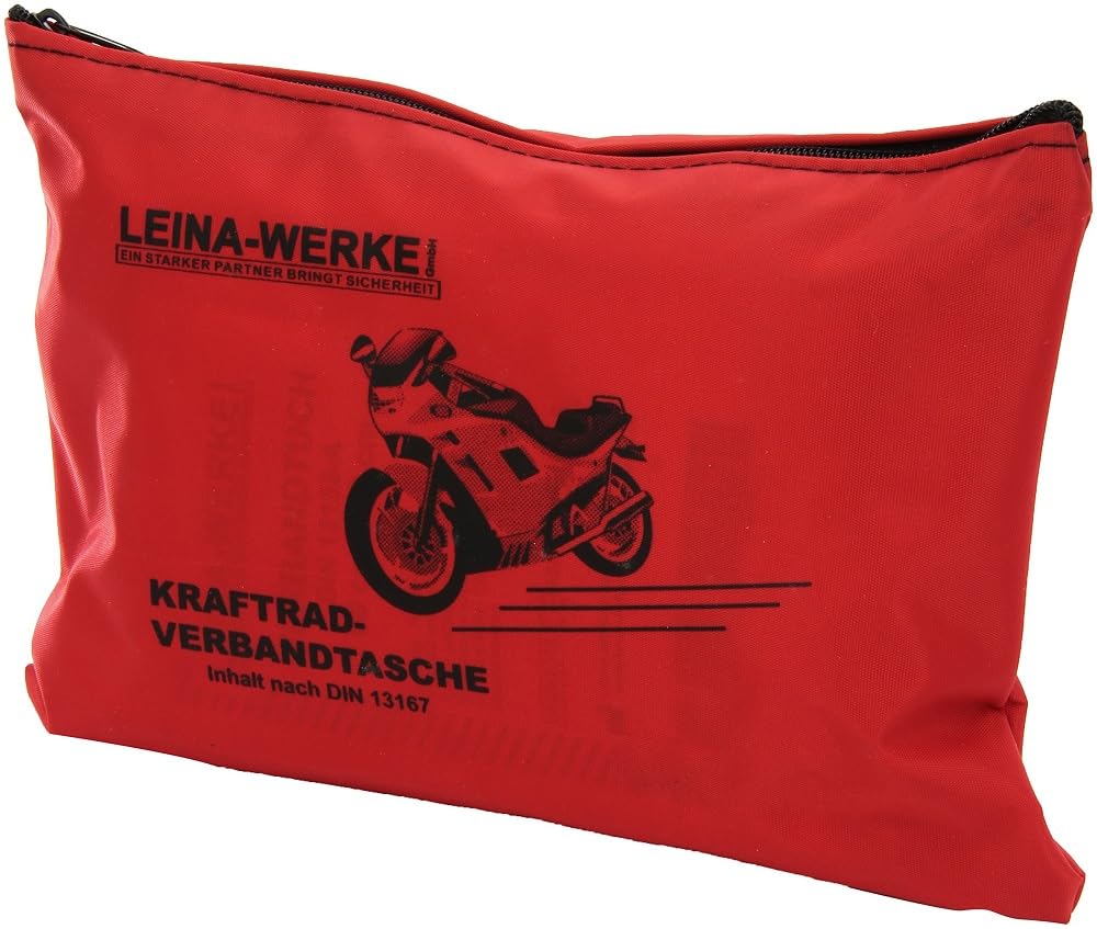 Leina 17000 Motorcycle First Aid Kit Type I without Velcro, Red/Black