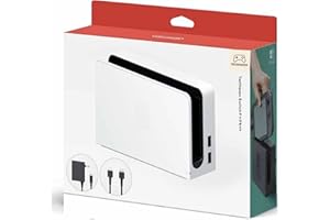 TECHHAVEN Docking Station Set for Nintendo Switch OLED, Charging Dock with Ethernet LAN Port, Power AC Adapter for Nintendo Switch, High-Speed HDMI Cable for 1080P HD Output