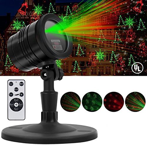 Christmas Laser Lights, Waterproof Star Shower Projector Lights with RF Wireless for Christmas, Party, Landscape and Garden Decorations
