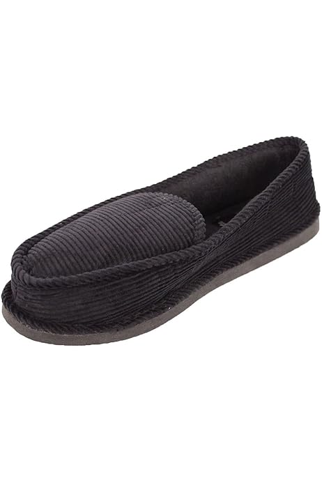 black corduroy slippers