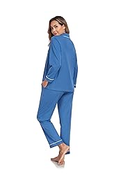 COLORFULLEAF Women's 100% Cotton Long Sleeve Pajama