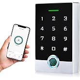 Wireless WiFi TUYA Access Control System, Fingerprint Password ID Keypad | Stand-Alone Door Access Control Keypad, EM Card, Touch Code PIN, Reader Access Controller, Full Metal Weatherproof, Backlight