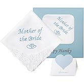 Mother of the Bride Handkerchief Wedding Handkerchiefs Something Blue Gift for Mother of the Groom Keepsake Hanky