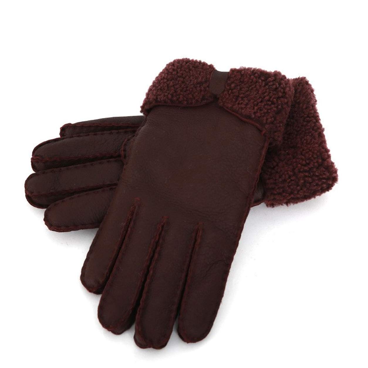  1 Pc 1 Pair Women Leather Winter Glove Color