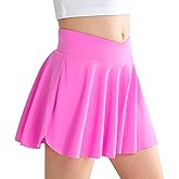 Girls' Athletic 2-in-1 Flowy Cheer Dance Biker Shorts Tennis Skirt Butterfly Skorts with Pocket for Girl Size 5-14 Years