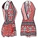 Ayliss Women's Sexy Cut out back Bohemian Casual Loose Romper Playsuit,Red M