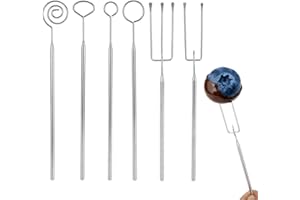 6pcs Chocolate Dipping Tools Set, 6 Styles Stainless Steel Candy Dipping Tools for Candy Making Supplies Truffles Pralines Ca