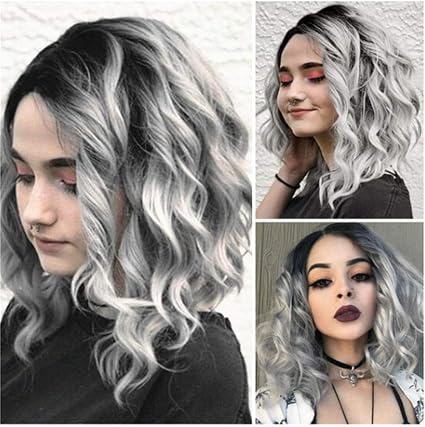 Parrucca Alla Moda In Parrucca Tinta Capelli Ricci Neri E