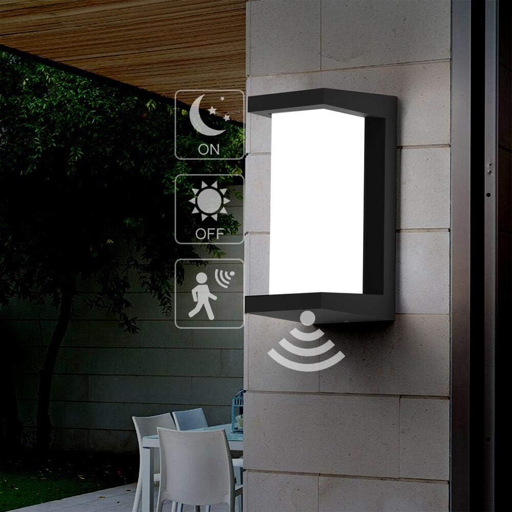 Motion Sensor Outdoor Wall Sconce, Shinbeam Exterior Wall Mount Light Fixture, Modern Waterproof