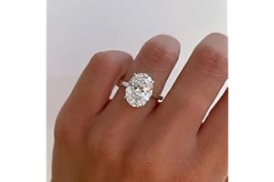 1 pc Elegant Luxury Sterling Silver 1CT-5CT Oval Solitaire Ring for Women Engagement Wear Promise Ring Best Gift for Women Fi