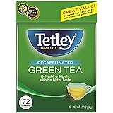 Tetley Natural Decaf Green Tea, Decaffinated Tea, 72 Count (Pack of 6), Rainforest Alliance Certified