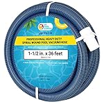 U.S. Pool Supply 1-1/2" x 36 Foot Professional Heavy Duty Spiral Wound Swimming Pool Vacuum Hose with Swivel Cuff