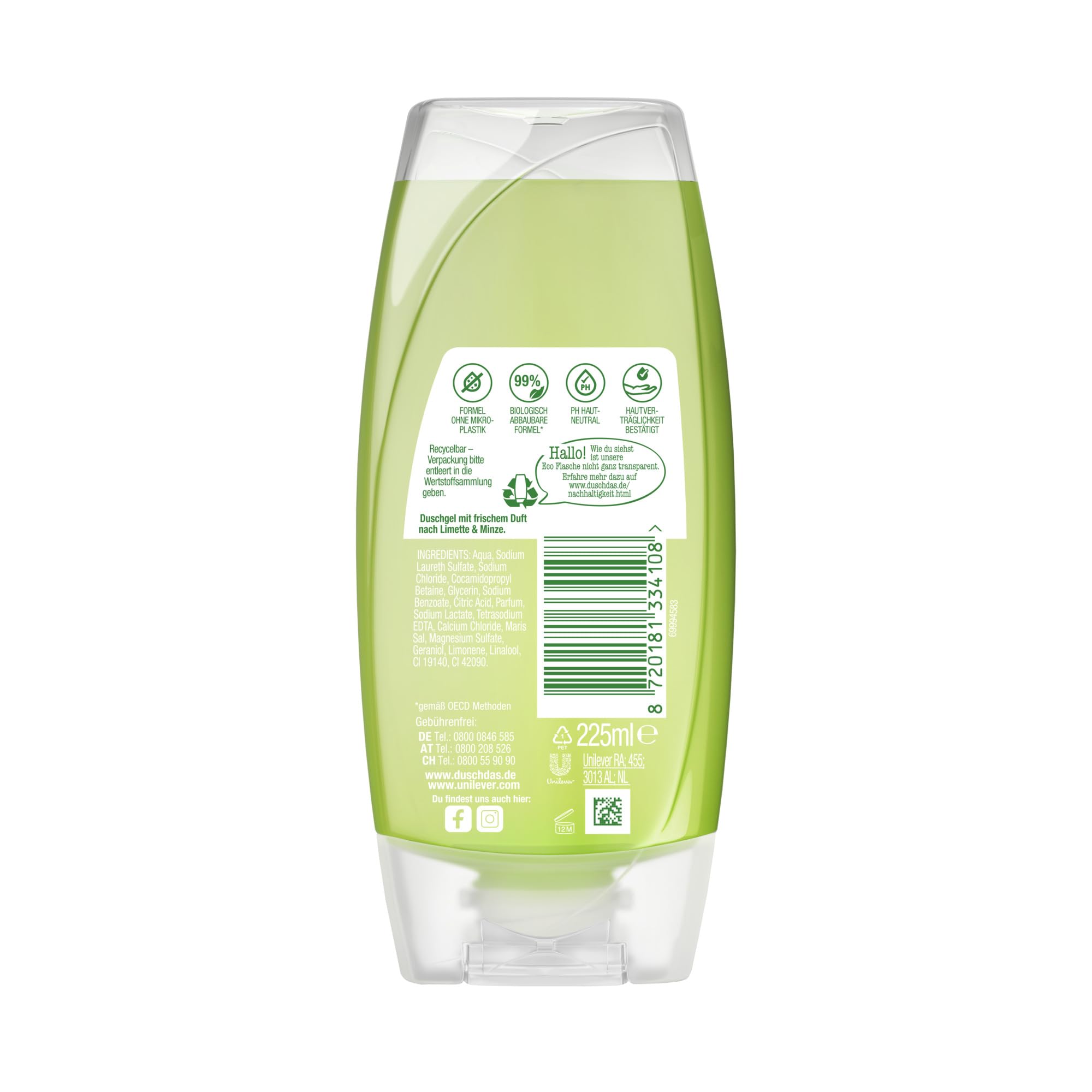 Duschdas Duschgel Limette Minze Duschbad mit Fresh-Energy-Duftformel sorgt fr einen erfrischenden Start in den Tag 6 x 225 ml 8