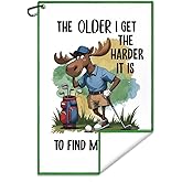 Juoqg The Older I Get The Harder It is Golf Towel, Funny Moose Golf Bag Towel with Clip for Men, Golfing Accessories for Men, Golfing Gifts for Dad Grandpa, Father Day Retirement Gifts for Golfer Fan