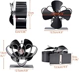 COMBIUBIU 4 Blade Mini Woodburner Stove Fan Silent Heat Powered view 8