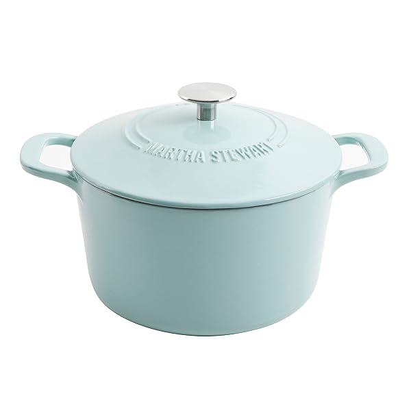 MARTHA STEWART GATWICK 7-QUART ENAMEL CAST IRON DUTCH...