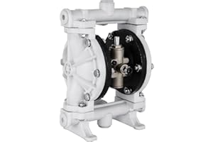 VEVOR Air-Operated Double Diaphragm Pump, 1/2 in Inlet & Outlet, Polypropylene Body, 2.5 GPM & Max 80PSI, PTFE Diaphragm Pneu