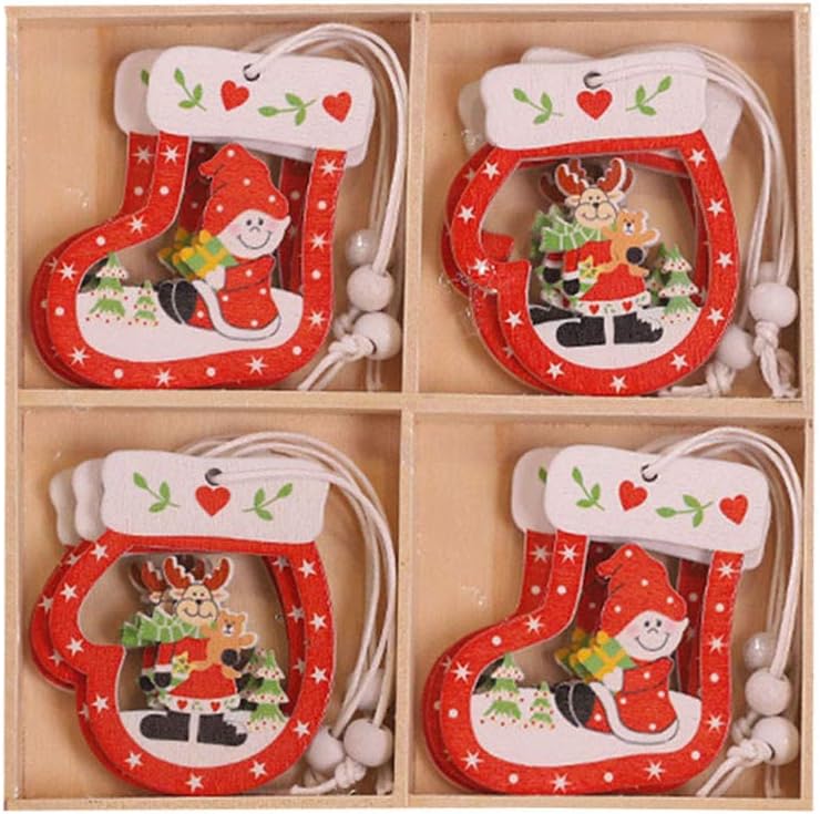 Amazon Com Shan S 12 Piece Set Christmas Wooden Pendant Cutouts